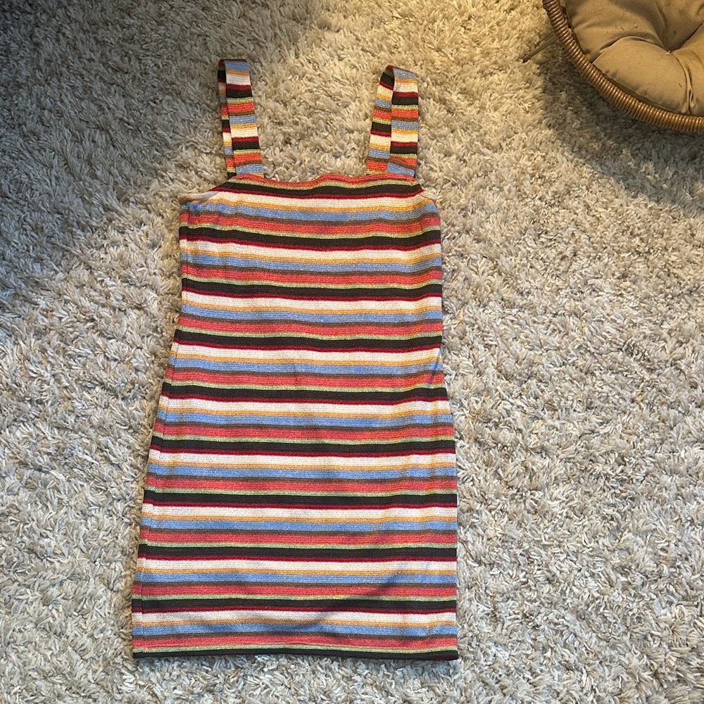 Striped Multicolor Sleeveless Dress